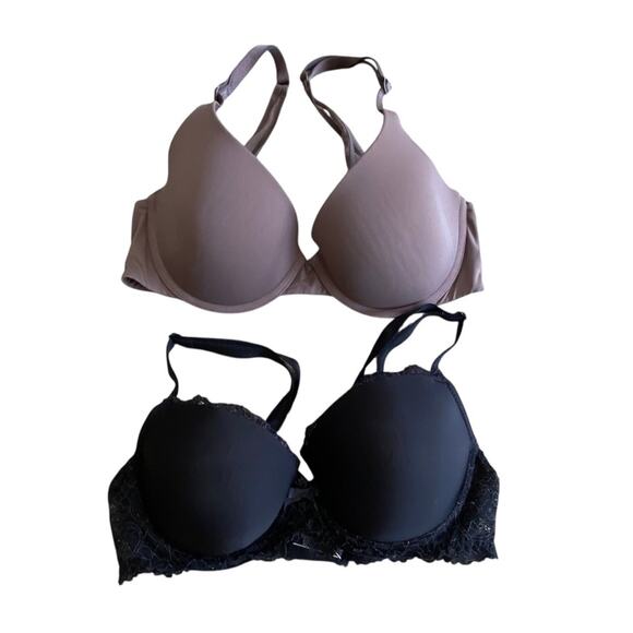 Victoria's Secret Black and Brown Demi T-Shirt Bras Size 32C - Picture 10 of 11